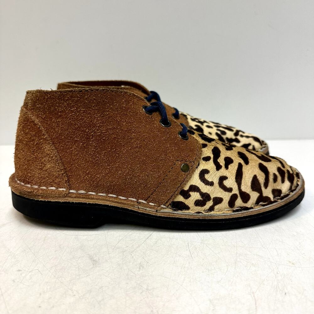 VGUC Brother Vellies Erongo Leopard Print Leather Handmade South Africa W 8 M 6